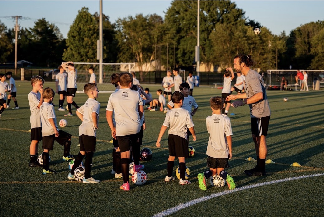 Soccer player demonstrating close ball control